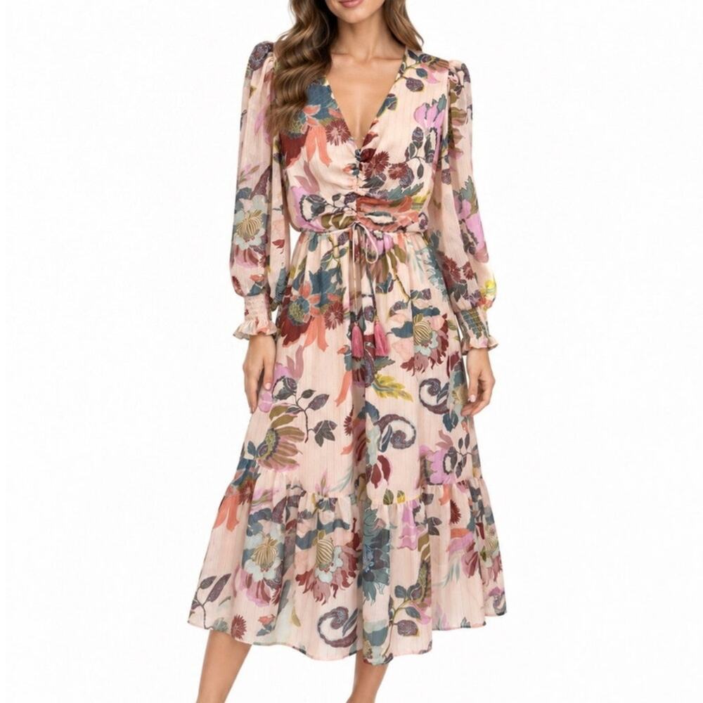 Soft Surroundings Maggie Multi Floral Boho Dress Women's Size 2X New With Tags